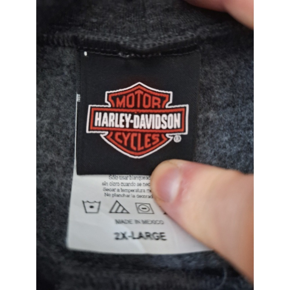 Harley Davidson Face Mask Hoodie 2XL Bumpus Murfreesboro TN Gray Pullover - Picture 5 of 9